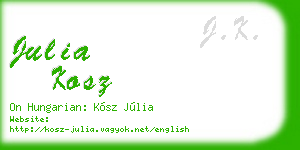 julia kosz business card